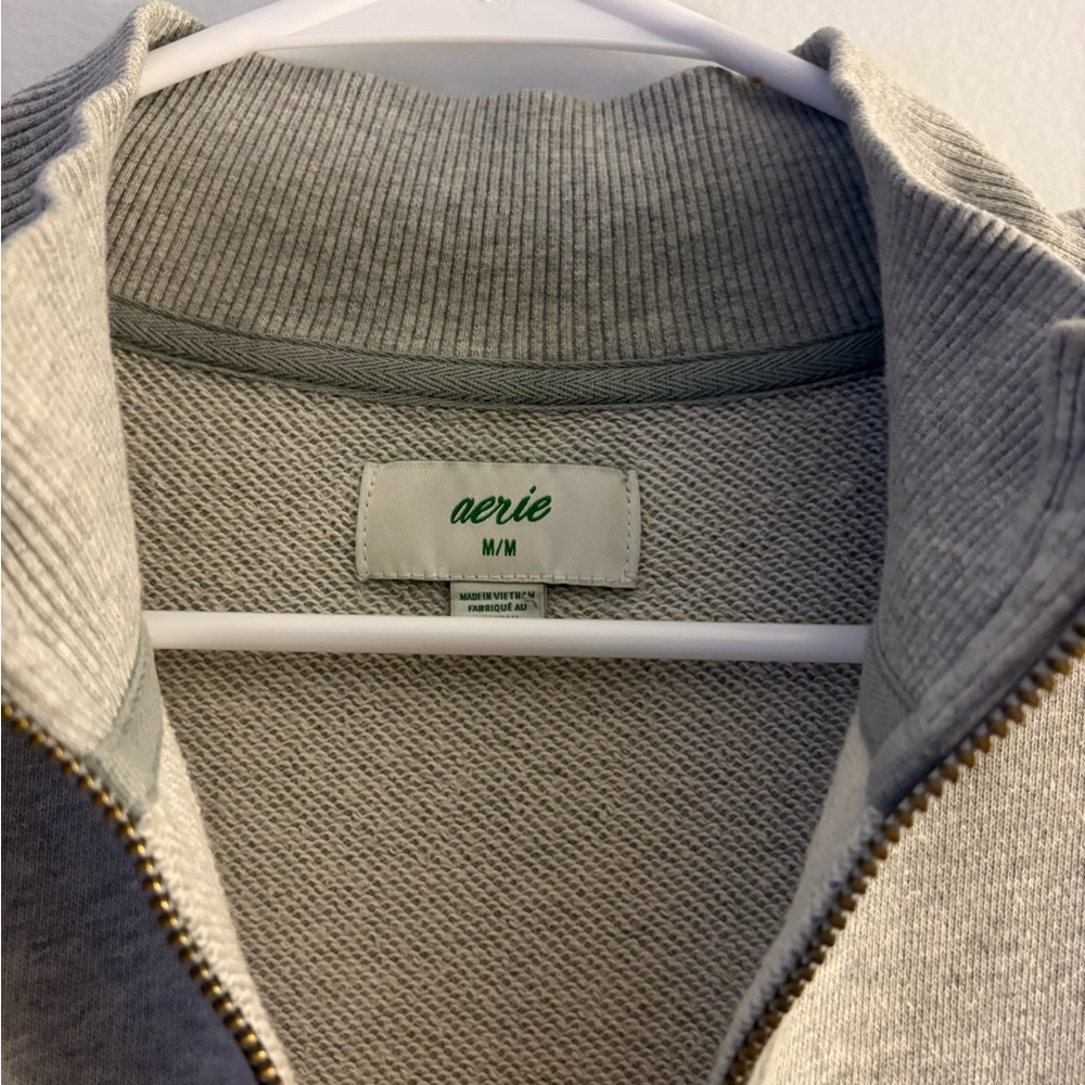 Aerie Light Gray Collar Sweatshirt
